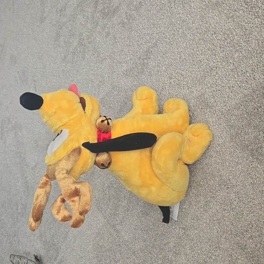 Disney Store Exclusive Pluto Reindeer with Antlers Jingle Bells Plush Christmas - Picture 2 of 6